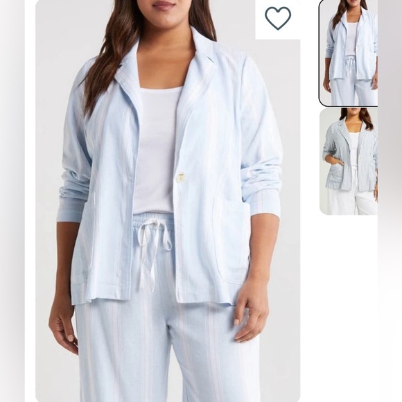 Caslon Blazer Women’s Plus Size 1X -
Blue Skyway Bon Stripe Blazer NWT - Picture 4 of 8